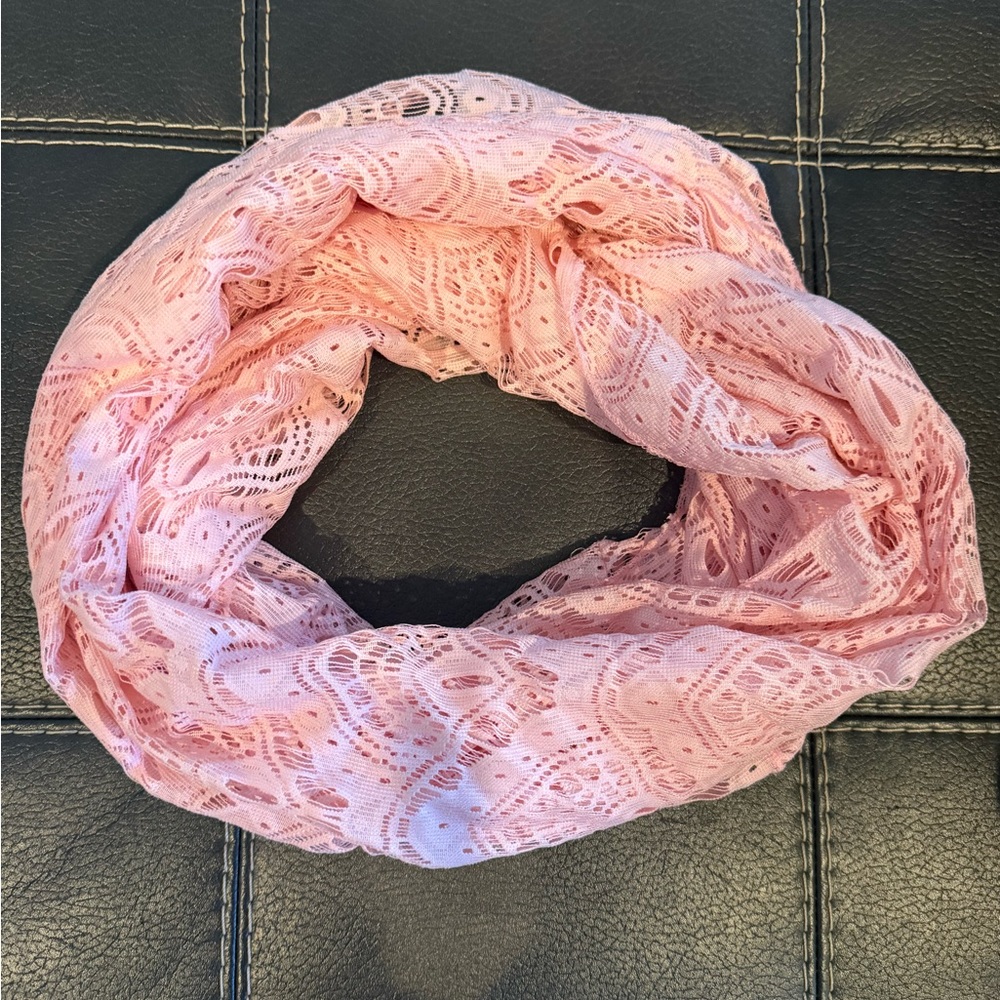 Mixit Delicate & Elegant Pink Lace Infinity Scarf
